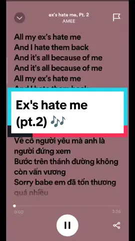 Ex's hate me (pt.2) - Amee, B Ray #lyrics #exshatemept2 #amee #bray #lyricsvideos 
