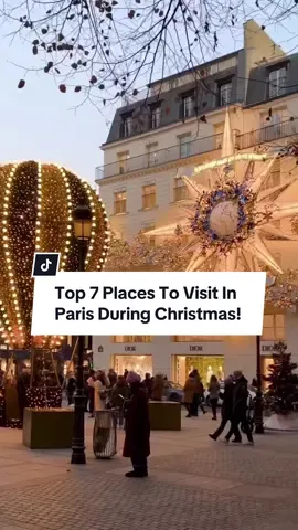 Planning a trip to Paris during the Christmas season? These are the top 7 must-see spots. 1. Visit Place Maurice-Barrès to admire the enchanting seasonal decor 2. Experience the opulence of the holidays at Ritz Paris, known for its lavish decorations 3. Make sure to visit Plaza Athénée  4. Explore Montorgueil Street's festive markets    5. Step into a winter wonderland at Galeries Lafayette and marvel at the towering Christmas tree.  6. Take a stroll down Avenue Montaigne to witness the dazzling lights and the Eiffel Tower 7. Visit Champs-Élysées as it transforms into a radiant avenue of lights during the festive season.  Save this video & follow along for more Parisian inspo! #chrismtasinparis #parischristmas #parischristmaslights #christmasguideparis #plazaathénée #galerieslafayette #ritzparis #avenuemontaigne #champselysées #eiffeltower #alejandrapoupelevents 
