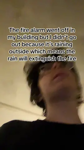 the fire alarm went off but i didnt have to go outside #fyp #crazy #fire #viral #funny  note: This is for entertainment purposes only. Do not attempt.