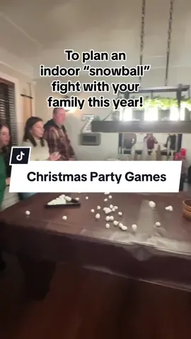 🌟SAVE this so you can remember it. 💫 SHARE it with everyone who loves to have fun too! ♥️ Ready for some laughs? We’ve been playing games at our Christmas Eve dinners for years, and we found a new one last year that was so much fun! WHAT YOU NEED: ❄️ 16 ping pong balls ❄️ bags of cotton balls ❄️ bucket or container One team needs to get all their ping pong balls into the bucket. The other team defends the bucket by throwing cotton balls to knock down the ping pong balls. That’s it! We had so much fun and laughed so hard that we had to play this one a couple times. Get ready to have snow much fun! ☃️ -Anne #simply2moms #christmasparty #christmasgames #partygames 