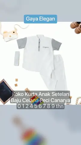 [nurazkids] Koko Kurta Anak Setelan Baju Celana Peci Canarya 0 1 2 4 5 6 7 8 9 tahun Muslim Gamis Panjang Remaja Lebaran baru Hanya Rp38.000 - 47.500!