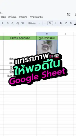 ✨ แทรกภาพให้พอดีใน Google Sheet 💚#googlesheets #googlesheetstips #google #แทรกภาพ #tips #tiktokuni #TechNinja