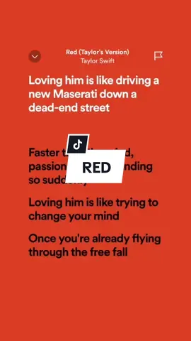 Red🎶by:Taylor Swift #songlyrics #spotify #fypviral 
