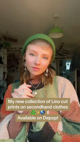 All available on my depop!! ♻️🌎✨#hippietok🧝🏽‍♀️🌑🌿🌄 #mulletgirl #hippieclothes #linoprint #linoprintedclothes #hippieaesthetic #earthyaesthetic #thiftedfinds 