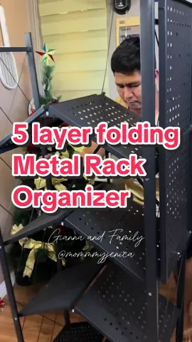 Best budol so far😍 5 Layer Folding Metal Rack Organizer #fyp #metalrackorganizer #kitchenrack #metalrackshelves #tiktokshop @Mahal Home store 