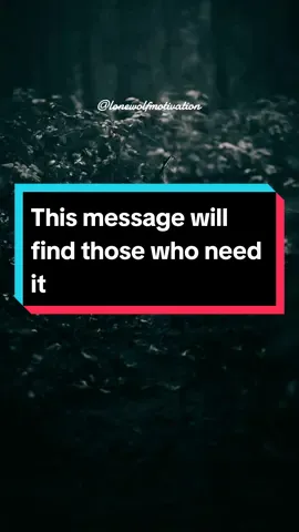 This message will find those who need it - Lone Wolf Motivation  . . . #lifelessons #lifeadvices #dailylifequotes #peoplemotivation #lonewolfmotivation #lonewolfmotivation2 #yusfai #CapCut #fypシ゚viral 