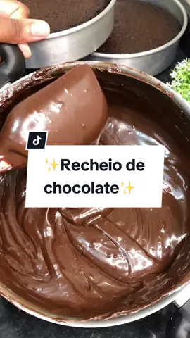✨Recheio de chocolate supeeer cremoso 😍😍😍 #chocolate #brigadeiro #bolo #dessert 