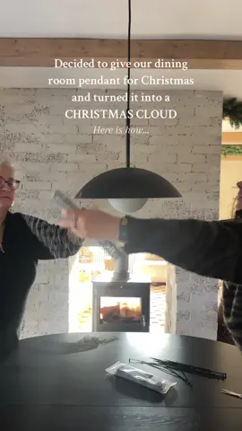 DIY CHRISTMAS CLOUD 🎄☁️✨ I had no idea if this would work but it turns out that it does !  Super simple process. I wrapped the whole pendant in chicken wire, used cable ties to secure it. Then I started adding my chosen foliage. I opted for foraged finds to keep the cost down. Make sure nothing is touching bulb just in case you still need to use it. We decided not to use the big light during the festive period as we use table lamps instead anyway, but definitely something to consider.  Added a few baby’s breath stems from a local supermarket and this is the result.  What do you think ?  #diychristmas #christmascloud #christmasballs #christmasdecor #christmasdecorations #christmascountdown #christmastiktok #fyp #christmasdecor #diychristmas #viral 