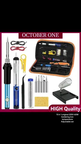 15 in 1 original 220V 60W Soldering iron temperature Adjustable set #set #solderingiron #adjustableset #solderingironset #fyp #fypシ 
