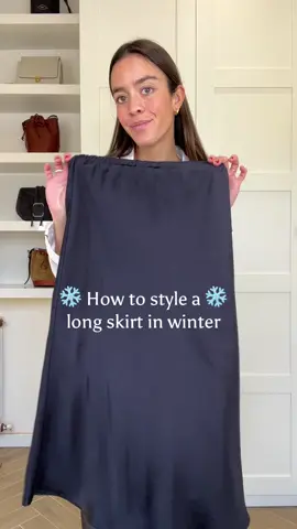 How to style a long skirt in winter ❄️ #fashion #skirt 