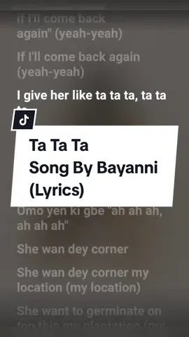 Listen to Ta Ta Ta Song by Bayanni with lyrics. #lyriczhub #bayannitatata #bayannitatatachallenge #tatatabayannidancechallege #musiclyrics 