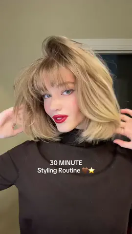 My short hair styling routine!! I hope this helps!! ❤️ the roller and hair styling tool is from @Conair :) #fyp #beauty #hairroutine #blowoutroutine #shorthairblowout #shorthairstyling 