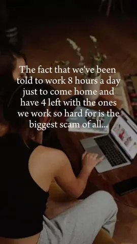 Is the 8-hour workday a scam? Let’s talk about it! Check our YT for more! #WorkLifeBalance #RethinkWork #TimeFreedom