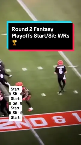 Start And Sit WRs For Round 2 Of The Fantasy Football🏆#nfl #fantasyfootball #fantasyfootballtips #fyp 