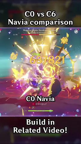 C0 VS C6 NAVIA COMPARISON #genshin #Navia #showcase #GenshinImpact #hoyocreators 