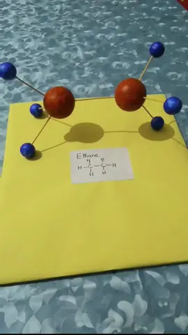 3D model of ethane molecule #Science  #chemistry  #organicchemistry  #sciencemodel  #student  #classroom  #activity  #classroomactivity  #art  #craft  #creationsbyayra #pakistan 