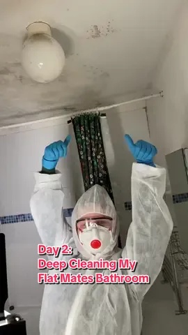 Deep Cleaning the Black Mould from my flatmates bathroom. #mouldremoval #cleaningtiktok #cleaningtransformation #bathroomdeepclean #blackmould #cleaningmyflatmatesbathroom 
