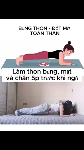 Tập 5p trước khi đi ngủ giúp mặt thon, bụng thon đốt mỡ toàn thân #giammo #giamcan #tapgiammobung #chanthon 