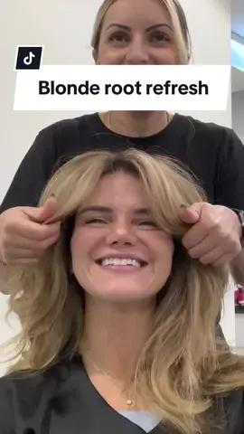 Transitioning from doing purely cuts to color is hard and takes time. My goal is to master color in 2024! 🙏🎨 We were able to break up the dark roots and blend out any harsh lines, keeping her blonde nice and warm how she likes it #blondetransformation #blondehair#blondemoment #blondehairstylist #partialhighlights #halfheadhighlights  