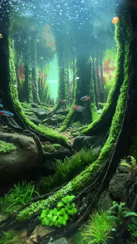 Aquascape forest 🌲🐟 #aquascape #aquascaper #aquascapeindonesia #aquariumfish #forest #underwatertiktok #nature 