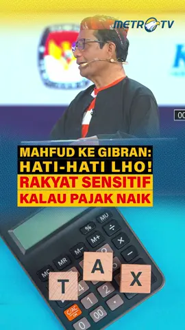 Cawapres nomor 3 Mahfud MD menanyai cawapres nomor 2 Gibran Rakabuming tentang penerimaan pajak dengan tax ratio, Jumat (22/12). #mahfudmd #ganjarmahfud #pajak #debatcawapres #debatcaprescawapres2024 #pemilu2024 #pilpres2024 #theelectionchannelmetrotv