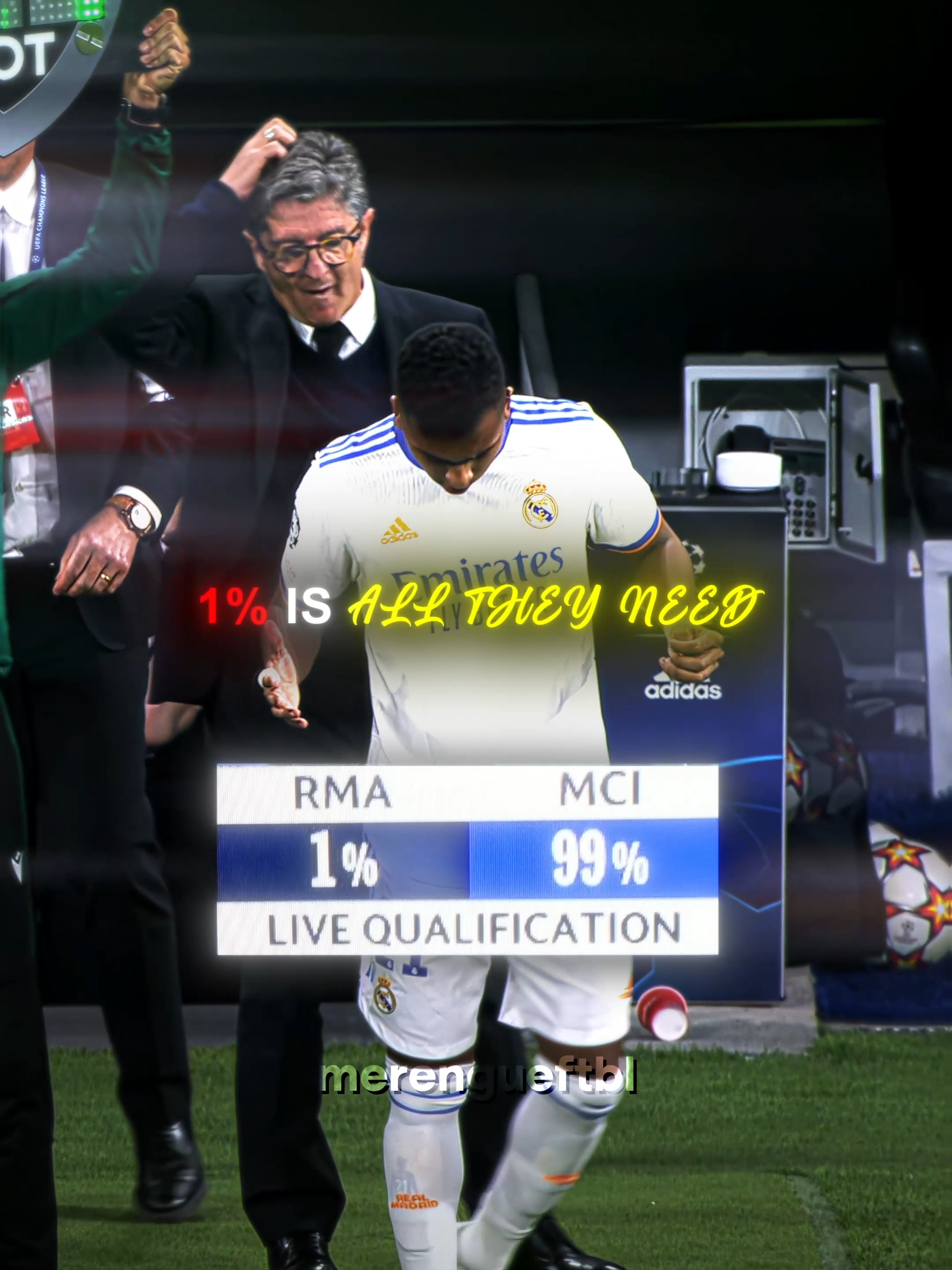 But For A Team Like Real Madrid, 1% Is All They Need. 🤩👑 | #aftereffects #realmadrid #rodrygo #benzema #2mins #comeback #onepercent #spanish #halamadrid #viral #blowthisup #foryou #mancity #manchestercity