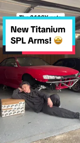 Christmas came early for this molecule 🎄The S14 gets a brand new set if full titanium arms from tbe wonderful folks at @splparts Today we’ll be installing the front tension rods and the rest of the front suspension. Soon enough this car will be back on the ground and ready for the engine.  #240sx #s14 #projectcar #carbuild #mechanic #howto #DIY #carguy #jdm #silvia #gtr #nissan #lowered #suspension #splparts #splsuspension #coilovers #ls400 #vipls400 #bonswa 