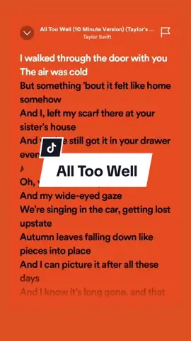 All Too Well (10 Minute Version) - Taylor Swift  >> #alltoowell #alltoowelltenminuteversion #alltoowelltaylorsversion #taylorswift #fyp #foryoupage #fypシ゚viral #fyp #foryoupage #fypageシ #viral #trending #popular #spotify #songlyrics #lyrics 