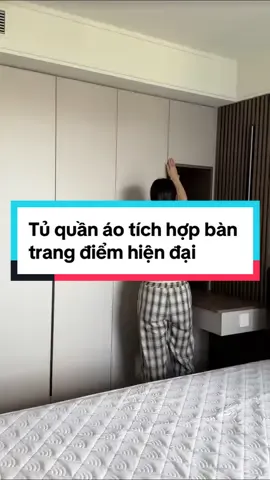 Thiết kế tủ quần áo tích hợp bàn trang điểm tối ưu không gian phòng ngủ ❤️ #thietkenoithat #noithatthongminh #viphome #thietkephongngu #tuquanao 