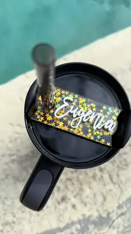 Super fun Stanley cup topper! #stanleytoppers #nametoppers #stanleycupgirl #stanleycuptarget #stanleynameplate #nametopper #customnametopper 