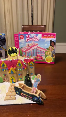 This is what it's like when you and your boyfriend move in together #gingerbreadhouse #Barbie #Batman #compromise #Christmas #couplecomedy 