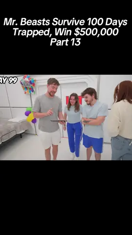 Mr.Beasts Survive 100 Days Trapped, Win 500,000 Part 13 #fyp #entertainment #mrbeastchallenge