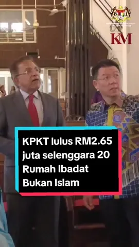 Menjelang perayaan Hari Krimas tahun 2023, KPKT telah  menyerahkan bantuan kewangan sebanyak RM2.65 juta bagi penyelenggaraan 20 Rumah Ibadat Bukan Islam (RIBI) yang daif di Kuala Lumpur. Inisiatif RIBI bertujuan menyelenggara dan membaik pulih rumah ibadat masing-masing dan memberikan keselesaan kepada penganutnya untuk beribadat. Kerajaan Malaysia MADANI komited untuk meningkatkan semangat perpaduan dalam kepelbagaian supaya semua rakyat tidak kira kaum dan agama, sentiasa dihormati. #StrongerTogether #UnityInDiversity #DemiPertiwi #malaysiamadani 
