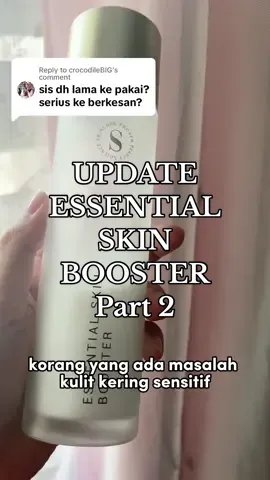 Replying to @crocodileBIG lepas sebulan pakai, yes berkesan dekat my skin. Dah nak hbis pon sebab pakai setiap kali lepas solat 😁 paling best dia boleh repair skin barrier ! Next i try yg lain pula 💕 memangggg lurveeeeeee betul2 review jujur 👌 #essentialskinbooster #skinmade #hydratingtoner #hydrationskincare #kbeauty #skincaretiktok 