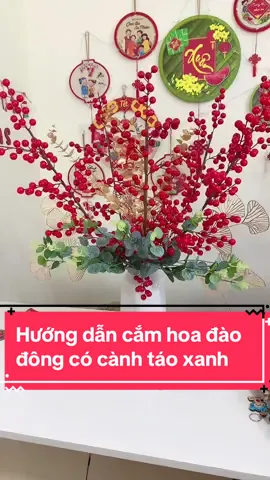 Hướng dẫn cả nhà cắm hoa đào đông có kèm lá táo xanh nhaaa #xuhuongtiktok #dnhomelife #decor #decortet2024 #tet #daodong #daodongdo 