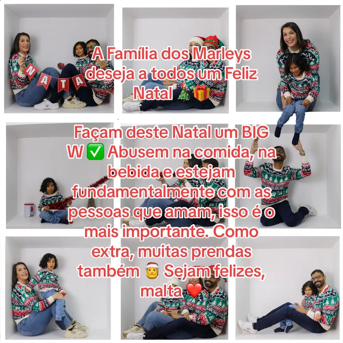 A Família dos Marleys deseja a todos um Feliz Natal 🎄🎁  Façam deste Natal um BIG W ✅ Abusem na comida, na bebida e estejam fundamentalmente com as pessoas que amam, isso é o mais importante. Como extra, muitas prendas também 🎅 Sejam felizes, malta ❤️ #fy #fyp #natal #christmas #family #familiamarleys