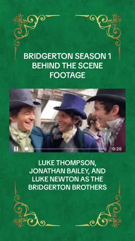 Love seeing more of these behind the scene videos from Bridgerton Season 1🐝 #bridgerton #bridgertonseason1 #bridgertonbrothers #lukethompson #jonathanbailey #lukenewton 