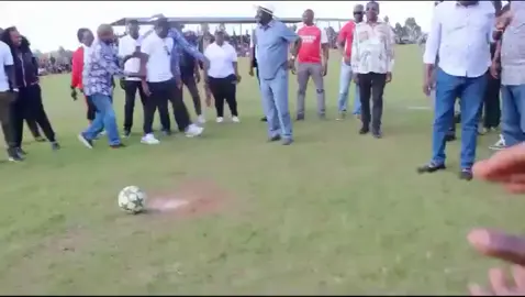 Raila Odinga scores penalty ahead of the Natembeya Cup Finals.