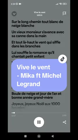 ▪️Vive le vent - Mika ft Michel Legrand ♪ ♪ ♪ #vivelevent #mika #michellegrand #viveleventdhiver #music #musique #musiquefrancaise #song #musiquefrançaise #pourtoi #foryou #foryoupage #fyp 