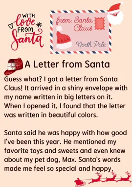A Letter From Santa #letterfromsanta #santa #aletter #fyp #fory #english #englishlesson #englishclass #englishteacher #learnenglish #englishstories #dailyenglishpractice #dailyenglish 