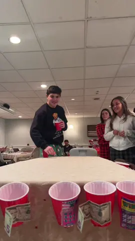 Holiday family games >> 💰🎄💵🎁#christmaseve #family #familygames #fyp #winmoney #cash #scratchoffs #pingpongchallenge #pingpong #fun #holiday #gifts #foryou #competition 