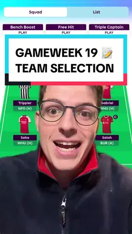 FPL GW19 TEAM SELECTION #FPL 