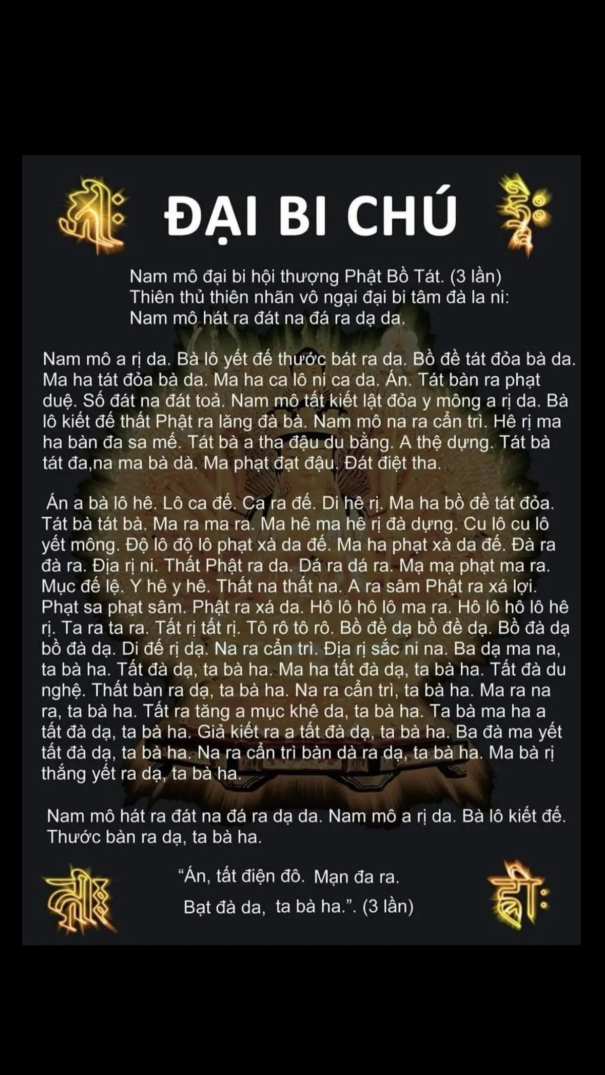 Trước khi đi ngủ hãy tụng Chú Đại Bi và nghe Chú Đại Bi 🪷 NAM MÔ ĐẠI BI HỘI THƯỢNG PHẬT BỒ TÁT 🙏🏻🙏🏻🙏🏻#nammoadidaphat #nammobonsuthichcamauniphat #nammodaibiquantheambotat #nammodiatangvuongbotat #daophattrongtraitimtoi #phatphapnhiemmau #gieoduyenphatphap #lantoaphatphap #binhananphamphatgiao #fyp 