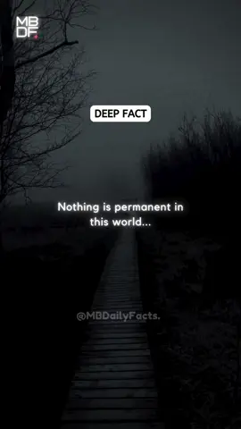 Nothing is permanent in this world…🖤🤕#fyp #foryou #relationshipfacts #deepfact #deepthoughts 
