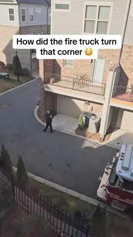 How the fire truck fit through such a narrow road is crazy 😳 (🎥: IG/barnishmichael)