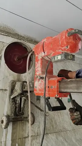 Hole saw through the building for the exhaust fan