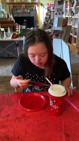 Autumn is eating something DIFFERENT? IT’S A CHRISTMAS MIRACLE! #downsyndrome #downsyndromeawareness #caregiver #caregiversoftiktok #highsupportneeds #intellectualdisability #disabilityadvocate #autismawareness #autism #disabilityadvocacy #fyp 