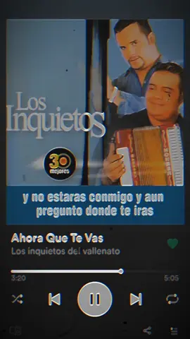 Ya llega la navidad y no estaras conmigo 💔😥 y aun pregunto donde te iras, si alguna vez regresaras cariño 🥀🎶😭 Ahora que te vas - vallenato - los inquietos del vallenato