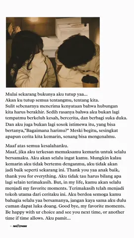 Berbahagialah kamu. Bukunya aku tutup yaa? #quotes #melforuuu #templatekatamel #quotesoftheday #quotesaesthetic #quotesstory #quotess #nabillataqiyyah #kuinginpisah #akhircerita #akhirkisahcintaku #sadstory #sadending #thefinalchapter #mylovestory #lovestory #Relationship #storytime #storywa #storywhatsapp #katakata#katahariini #vibesgalau #galaubrutal #putus #4u #berandatiktok #masukberanda #fypシ #foryou #foryourpage #CapCut 