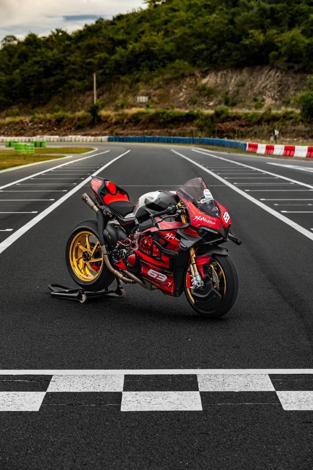 Track day with my BB V  #spncustomsshop #ducati #v4 #fyp 